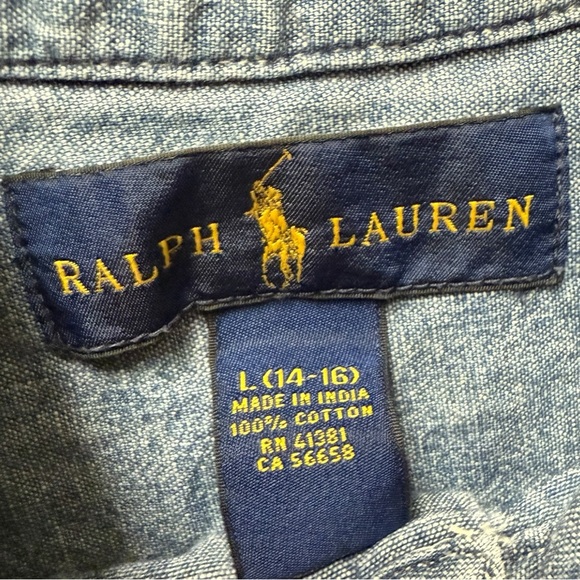 Ralph Lauren Casual Denim Blue Button Down Shirt - Picture 4 of 4